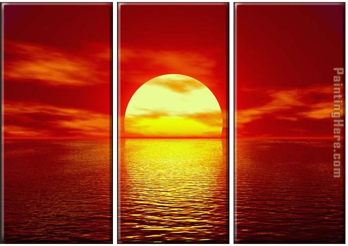Red Sunset painting - landscape Red Sunset art painting